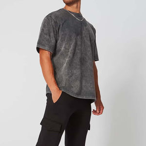 Venta al por mayor de los hombres Boxy Fit ácido lavado Camiseta 100% algodón Loose Fit Streetwear ropa en caja de fabricación - Product Image 3