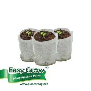 Bolsa para cultivo de plantas de vivero, bolsa no tejida transpirable, respetuosa con el medio ambiente, todas las tallas, blanco y negro, fácil de usar