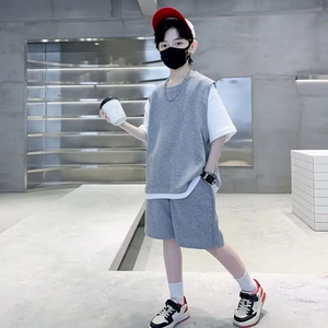 2025 nouvelle conception personnalisée de haute qualité garçons t-shirt et short prix de gros garçons ensembles d'été - Product Image 4