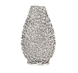 Jarrones de flores de aluminio de mesa de lujo hechos a mano, decoración moderna para el hogar, flores decorativas de Metal con acabado de níquel - Product Image 1