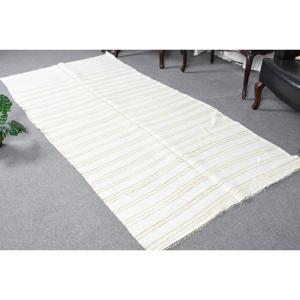 4.2x9.1 ft Turkish Rug, Vintage Area Rug, White <b>Yellow</b> Plants & trees Rug - Product Image 1