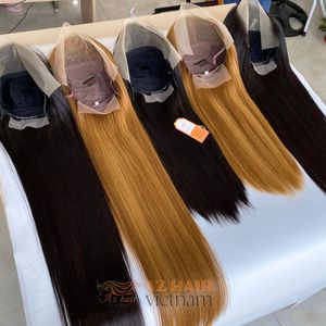 Pelucas largas Hueso recto Extensiones de cabello humano de alta calidad en encaje frontal suizo HD para mujeres - Product Image 6