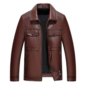 เสื้อแจ็กเก็ตหนังสำหรับผู้ชาย, เสื้อแจ็คเก็ตหนังสำหรับขี่มอเตอร์ไซค์มีซิป - Product Image 2