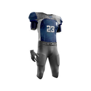 Meilleur prix d'usine pour hommes Short Youth Polyester Maillot de football américain Logo personnalisé Impression par sublimation Nouveaux ensembles respirants pour le sport - Product Image 1