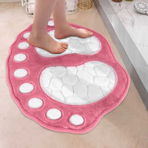 พรมเช็ดเท้าลายรอยเท้าสุนัข 1 ชิ้น ทำจากเมมโมรี่โฟม นุ่มสบาย ไม่ลื่น ซักได้ ทนทาน ซึมซับน้ำได้ดีเยี่ยม ใช้ปูพื้นห้องน้ำ - Product Image 3