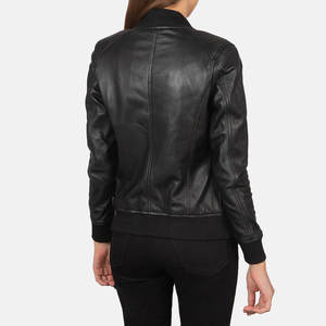 Chaqueta de cuero personalizada de alta calidad, diseño de logotipo personalizado de cuero genuino de alta calidad, prendas de vestir exteriores duraderas a la moda para mujer - Product Image 4