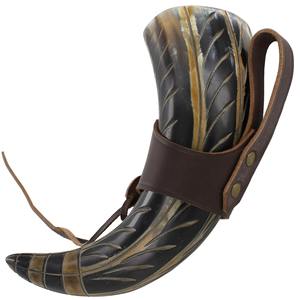 Cadeau sculpté de corne à boire de belle tasse de boisson de subsistance faite à la main pour des amis - Product Image 2