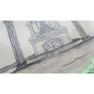 Delantal dorado de maestro pasado Delantal pintado a mano Delantal masónico de gran maestro inspirado en el siglo XIX - Product Image 3