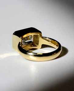 3.40 Ct émeraude coupe allongée Solitaire Moissanite bague de fiançailles pour les femmes brillant D couleur lunette ensemble bague de fiançailles - Product Image 3