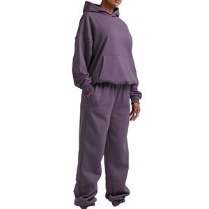 Nouveau Vente en Gros Élégant Logo Personnalisé Survêtement Tops Hoodies et Jogging Survêtement 2 Pièces Ensemble Femmes Survêtements de Haute Qualité - Product Image 4