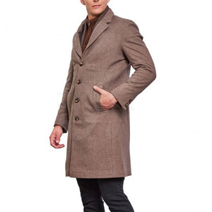 Abrigo largo cálido para hombre con cobertura completa y cierre de botón Abrigo largo de moda para hombre en nuevo stock - Product Image 3