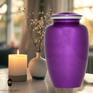 โกศบรรจุอัฐิสไตล์ยุโรปสีม่วง ขนาด 10 นิ้ว เป็นมิตรกับสิ่งแวดล้อมและทนทาน - Product Image 3