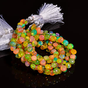 Cuentas de ópalo de fuego múltiple, cuentas de ópalo, cuentas de cebolla de ópalo etíope multicolor, cuentas de piedras preciosas de ópalo Welo, fabricación de joyas de piedras preciosas de ópalo - Product Image 2