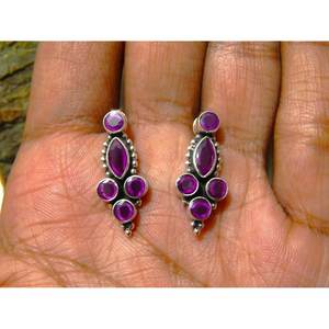 ต่างหูเพชรทับทิมเงินสเตอร์ลิง925หรูหราเครื่องประดับงานแต่งงานที่มีน้ำหนักเบา - Product Image 2