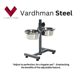 Gamelle double réglable en acier inoxydable avec logo personnalisé pour animaux de compagnie, idéale pour les voyages en extérieur, petite taille pour chats, chiens et lapins - Product Image 2