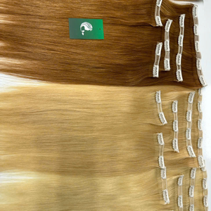 Wholesale Factory Price Double Drawn Vietnamese Raw Virgin Natural Remy <b>Seamless</b> Clip in 100% Human <b>Hair</b> <b>Extensions</b> Cuticle - Product Image 3