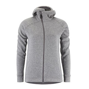 Veste à capuche d'hiver en polyester pour femmes, épaisse et chaude, fermeture éclair, logo personnalisé, vente en gros OEM - Product Image 3