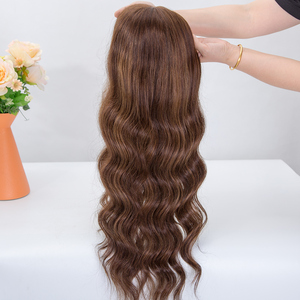 Nueva llegada Venta caliente Pelo Largo 24 pulgadas hermoso color humano virgen pelo Mono pelucas en Stock - Product Image 5