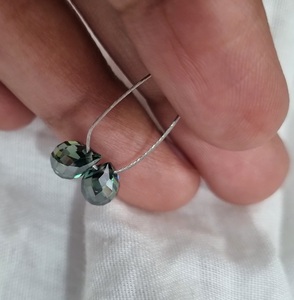 Màu Xanh moissanite hạt giọt nước mặt dây chuyền & Nhẫn kim cương tùy chỉnh đồ trang sức cho cô ấy đẹp <span class=keywords><strong>Loose</strong></span> đá hip hip Quà Tặng - Product Image 2