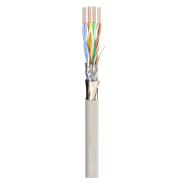 Cat6a Bulk Cable 1000ft 10Gbps Shielded F/UTP Solid Copper 23AWG Ethernet Wire Plenum Rated for High-Speed Ceiling Runs