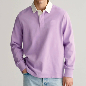 Polo de rugby à manches longues pour hommes-de haute qualité, doux et parfait pour les journées détendues et les looks sportifs - Product Image 3