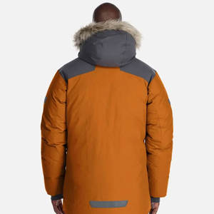 2024 Venta caliente chaqueta Parka para hombre Color sólido impermeable diseño impreso largo con decoración de piel nueva colección fresca - Product Image 2