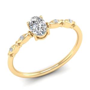 REYES Luxury Solitaire Oval Cut 0.53Ct Moissanite Anillos de compromiso Mujeres Accesorios 14K Oro Boda Joyería fina para ella - Product Image 1