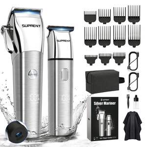 Tondeuse à cheveux sans fil professionnelle de haute qualité, étanche IPX7, rechargeable par USB, avec manuel d'utilisation en français pour usage domestique - Product Image 1