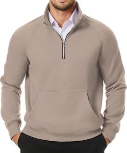 Nouveau sweat à capuche décontracté pour homme, 100 % polyester, de haute qualité, avec fermeture éclair quart, fabriqué par un fabricant professionnel, service OEM disponible - Product Image 3
