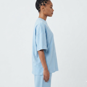 T-shirt surdimensionné personnalisé avec logo pour femme, style streetwear, imprimé sérigraphié, 100 % coton, épaules tombantes - Product Image 6