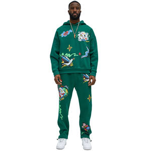 Conjunto Deportivo de Estilo Urbano con Estampado 3D, 80% Algodón, 20% Poliéster, Conjunto Deportivo al por Mayor, Suave y Cómodo - Product Image 1