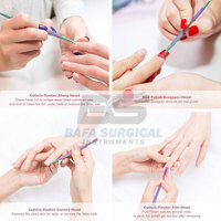 Pousse-ongles et polissoir carré en acier inoxydable de qualité supérieure, double usage, réutilisable, pour manucure en salon et soins des ongles à domicile