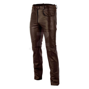 Eco Friendly Breathable Custom Made Men Leather Pants with Customized Logo Casual Style High Quality Custom Design - Product Image 4