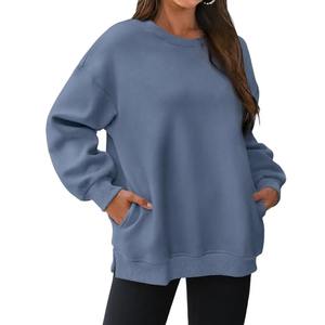 Sweats anti-rides surdimensionnés de qualité supérieure Sweats à capuche respirants au design haut de gamme pour femme Chemises en coton bio à manches longues - Product Image 2