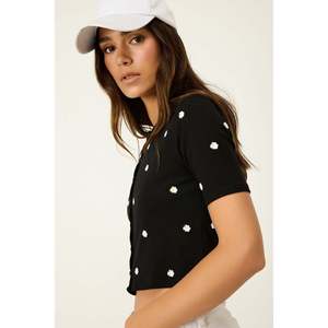 Cárdigan Corto Informal con Estampado Floral, 100% Poliéster - Product Image 3