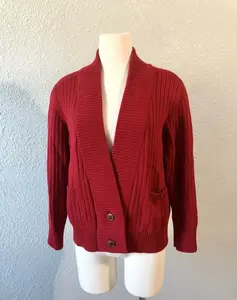 Zeitgenössischer Charme Hilfiger Damen Boxy Varsity Cable Cardigan Sweater