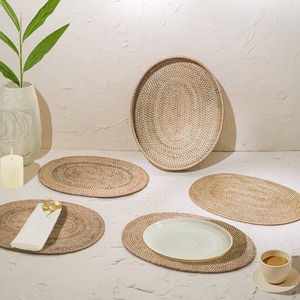 Napperons ovales avec support napperons en rotin naturel tapis de Table pour décor de Table cadeau pour cadeau d'anniversaire fabriqué au Vietnam - Product Image 3