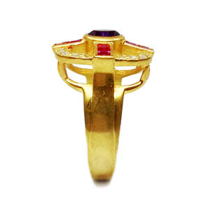 Brillante plata esterlina 925 Multi Color piedra preciosa estilo Vintage moda dedo ajustable clásico anillo de diamante - Product Image 3