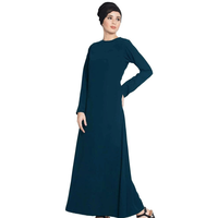 Abaya de Seda 100% Bordada Multicolor al por Mayor, de Gasa Recta, Modesta, para Dama, para Noche/Formal, Invierno, Oración, Primavera, Verano, Tallas Grandes