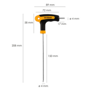 Chiave a brugola con testa sferica a T da 4,0 mm. Con Colgador - Product Image 2