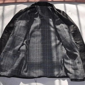 Veste coupe-vent classique en cuir d'agneau véritable pour homme, imperméable, écologique, style streetwear, bleu marine, type 740 - Product Image 5