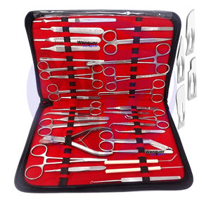 30-Piece Veterinary Surgical Instrument Set Stainless Steel Hemostats Scissors Needle Forceps Scalpel Handles <b>Zipper</b> Case - Product Image 4
