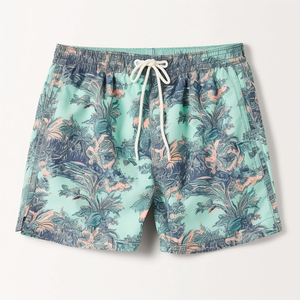 Short de plage de sport actif 2 en 1 pour homme Maillot de bain solide en coton Doublure de compression intérieure résistante à l'eau Activités de plein air - Product Image 4