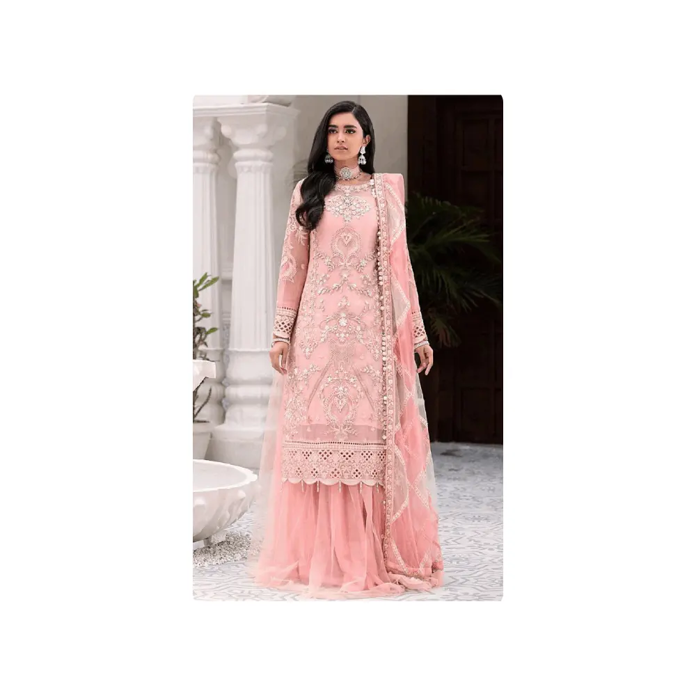 Salwar Kameez Churidarパジャマ女性インド民族女性パーティードレスパンジャビステッチ利用可能な卸売芝生スーツ