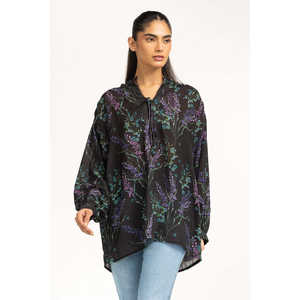 Blusa Casual de Satén para Mujer con Estampado Floral Geométrico y Logotipo Bordado, Talla XL - Estilo de Moda de Verano - Product Image 2