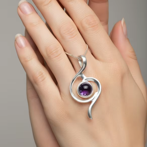 Pendiente de piedras preciosas de amatista de Plata de Ley 925 sólida, joyería elegante de moda para mujer con certificado IGI para compromiso o regalo - Product Image 1