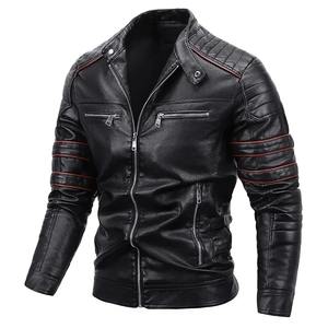 Veste en cuir d'agneau slim pour homme, nouvelle veste d'hiver chaude décontractée pour motard, veste en toile pour homme - Product Image 1