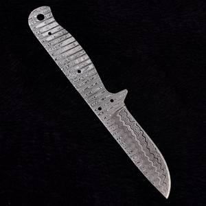 Kit de Cuchillo de Caza Bushcraft de Acero de Damasco Nordic Forge, Hoja en Blanco para DIY, EDC, Punta de Caída Fija, Forjado, Full Tang, OEM, 1 Año - Product Image 3