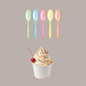 Cuillères en plastique réutilisables multicolores de 13 cm pour les sucreries et les desserts, 500 pièces - Product Image 2