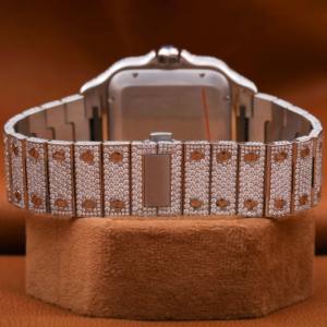 Montre de luxe pour homme en or blanc avec diamants en moissanite, style hip-hop original, VVS, testeur fantaisie, montre glacée tendance - Product Image 2